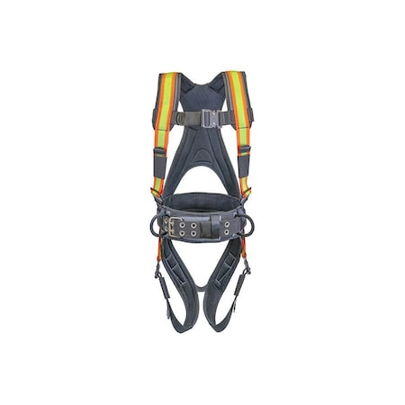 Super Anchor Safety Small - Gray Frame/Hi-Viz Webbing Deluxe Full Body Harness 6101-GHS